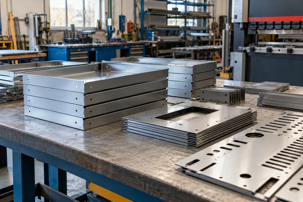 Cut, folded and assembled panels, trays, guards and enclosures.